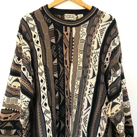 Vintage COTTON TRADERS Men’s Brown Tan Coogi Style Sweater XLXT - Picture 8 of 8